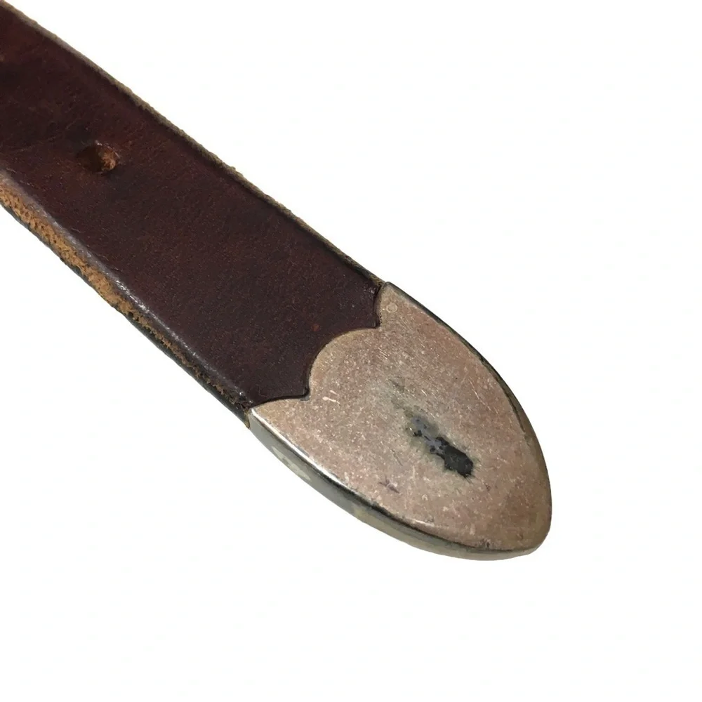 ORION LEATHER COMPANY Belt Largemouth Bass Concho Brown Antique Silver Finish